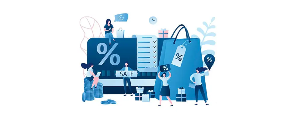 ショッピングをテーマにしたイラスト